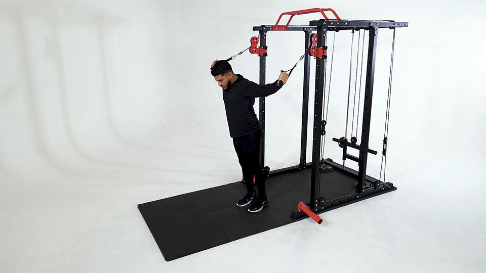 Cable Dual Overhead Curl Demonstration