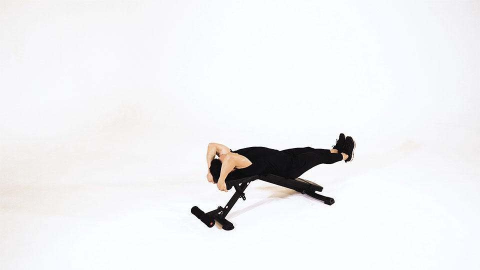Decline Bench Leg Raise with Hip Thrust Demonstration