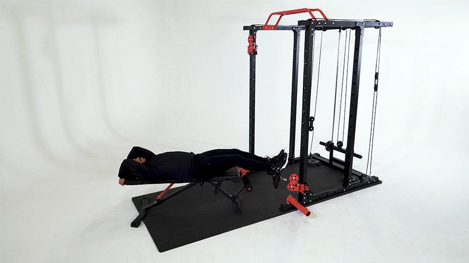 Cable Knee Raise (Supine) Demonstration