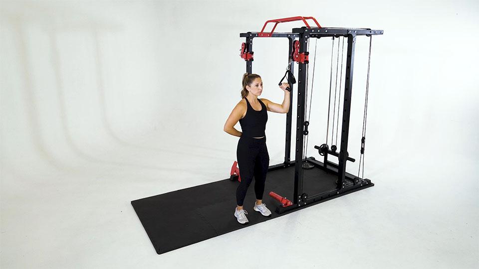 Cable Oblique Crunch Demonstration
