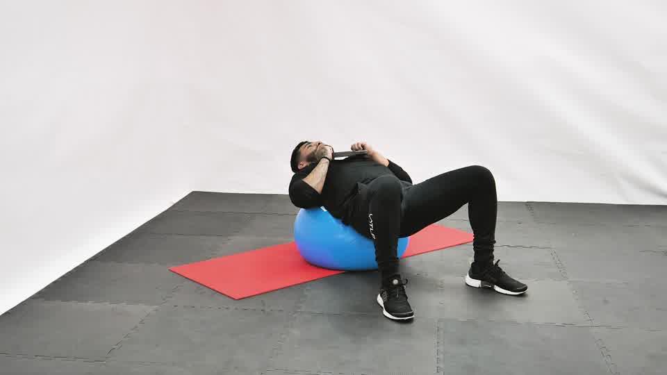 Stability Ball Weighted Sit-Up Demonstration