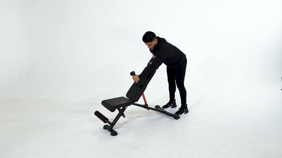 Dumbbell One-Arm Preacher Hammer Curl Demonstration
