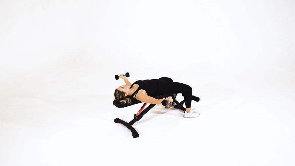 Dumbbell Bicep Curl (Supine Wide Grip) Demonstration