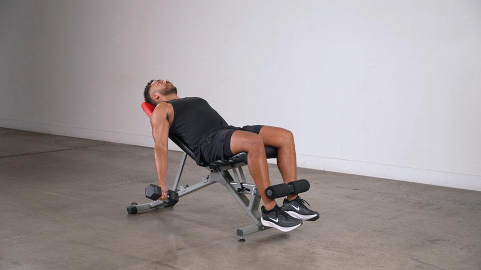 Dumbbell One-Arm Incline Curl Demonstration