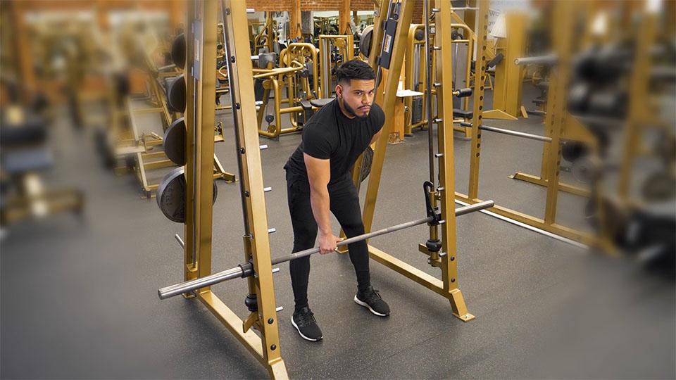 Smith Machine One-Arm Row Demonstration