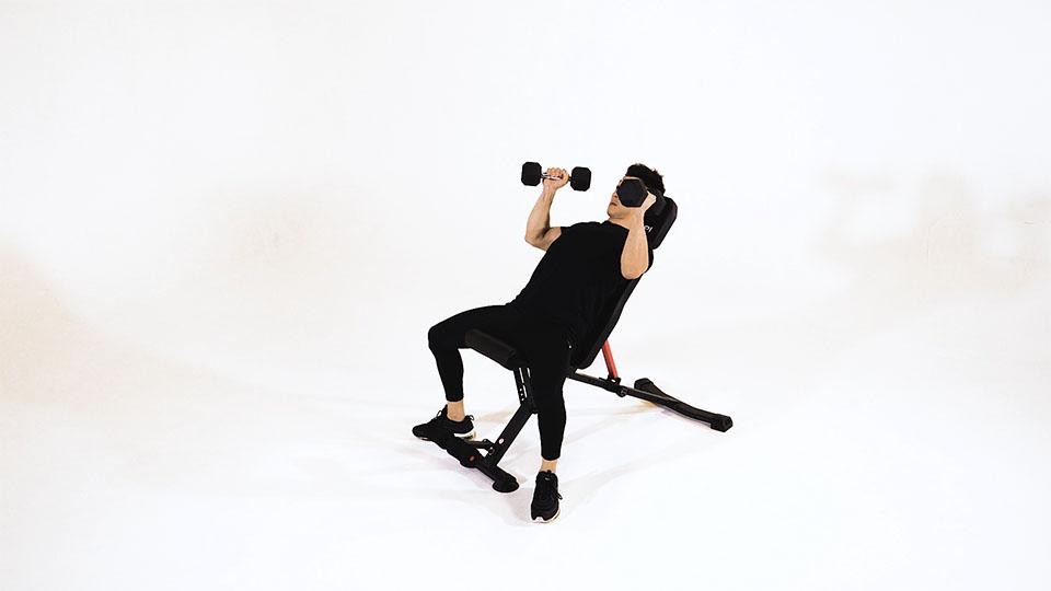 Dumbbell Incline Bench Press (Palms in) Demonstration