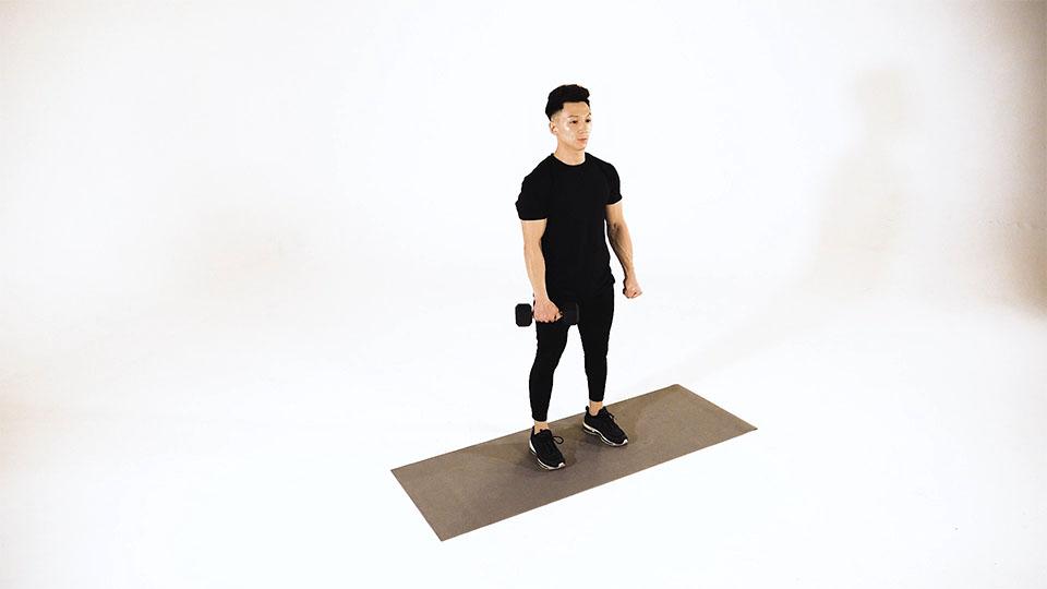 Dumbbell One-Arm Front Raise Demonstration
