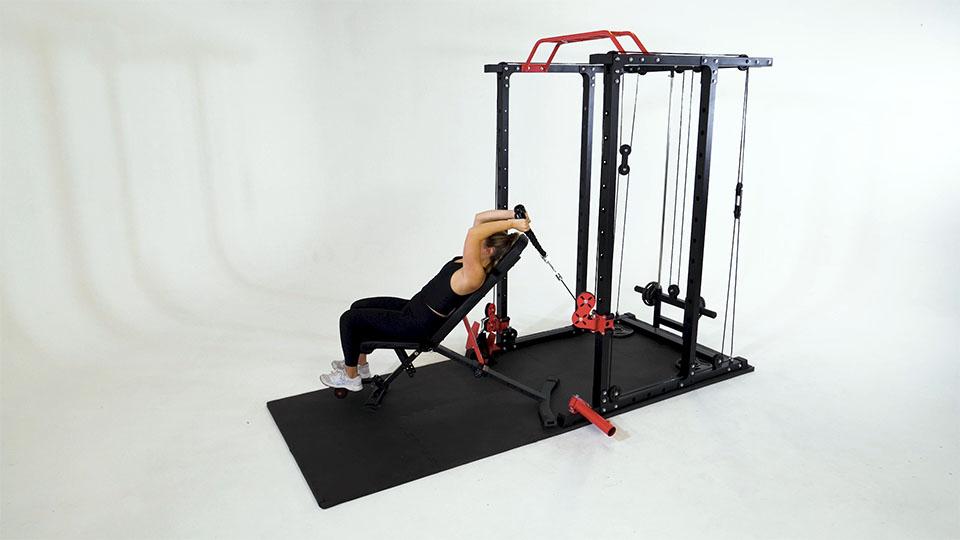 Cable Rope Incline Tricep Extension Demonstration