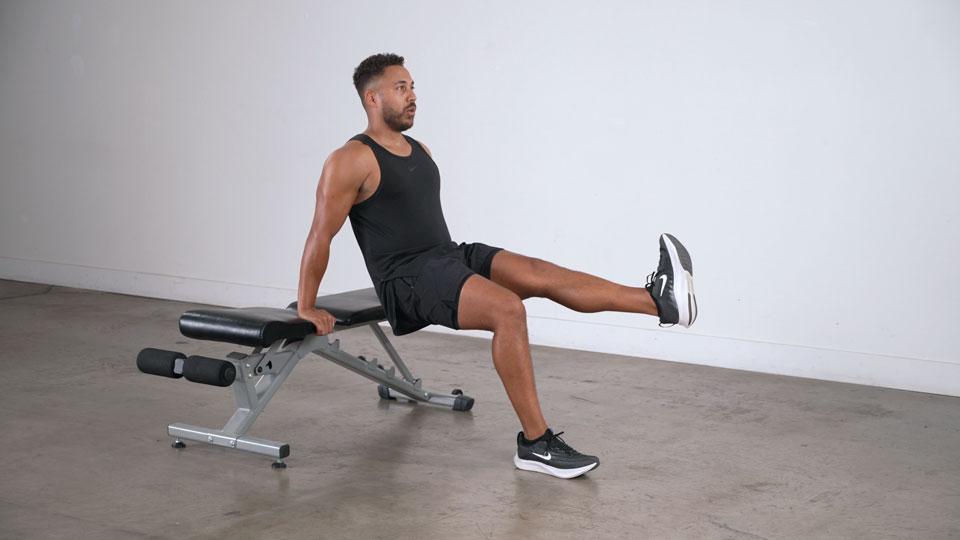 Single-Leg Bench Dip Demonstration