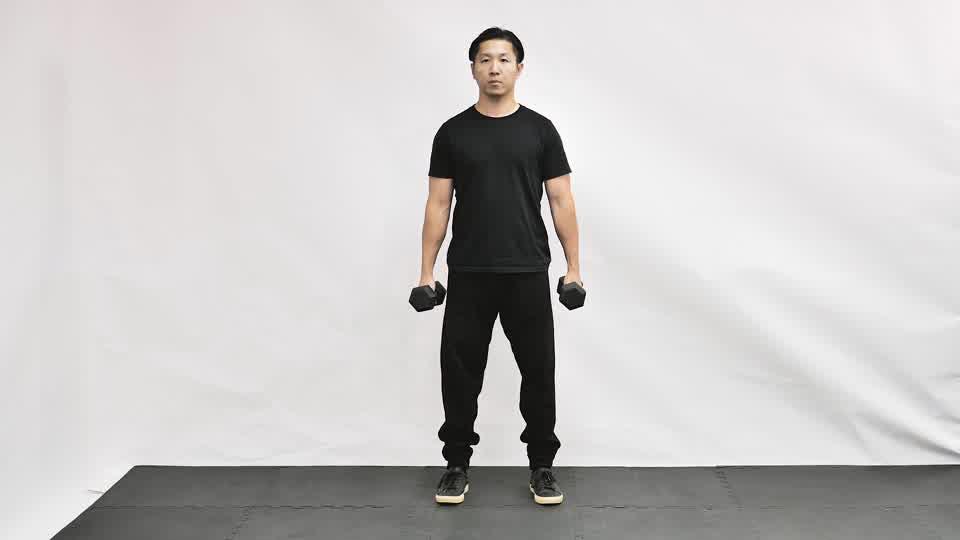 Dumbbell Wall Squat Demonstration