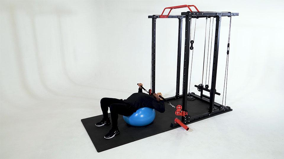 Cable Chest Press (Supine Stability Ball) Demonstration