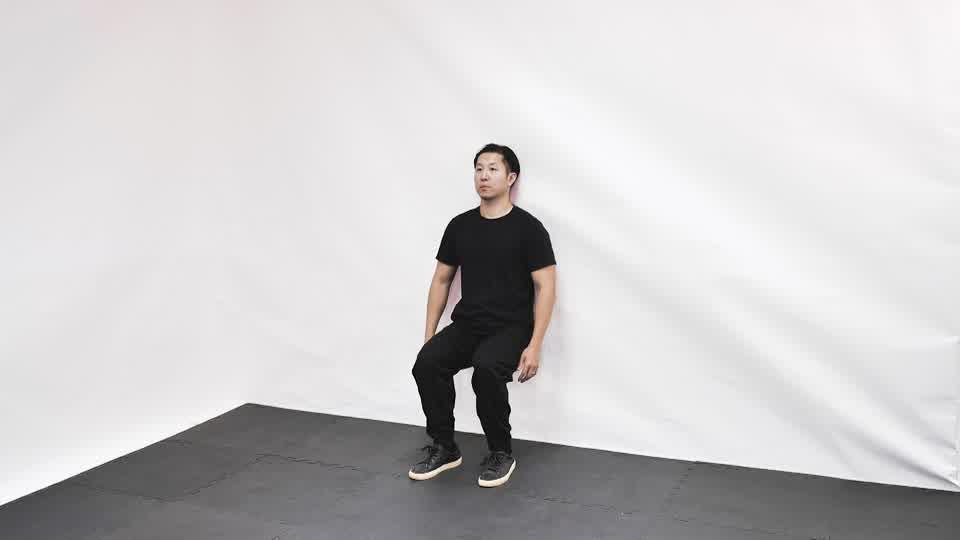 Single-Leg Wall Squat  Demonstration