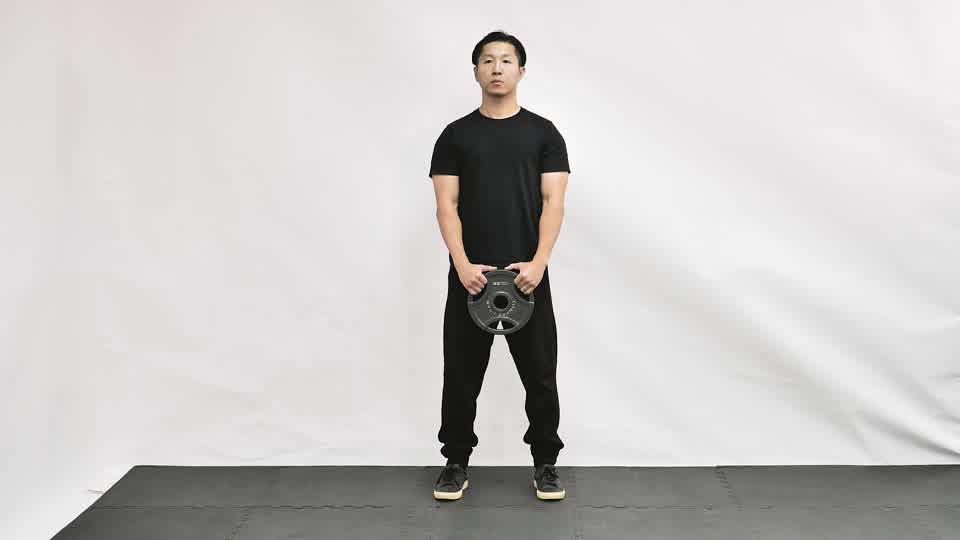 Weight Plate Wall Sit Demonstration