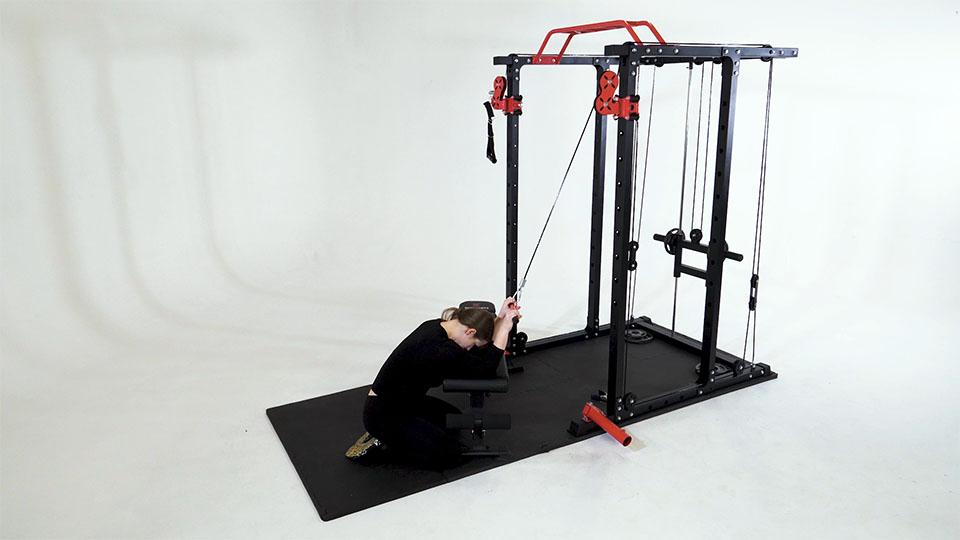 Cable Kneeling Tricep Extension Demonstration