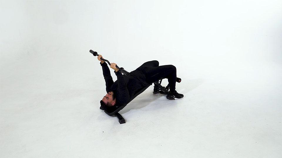 EZ Bar Decline Tricep Extension Demonstration