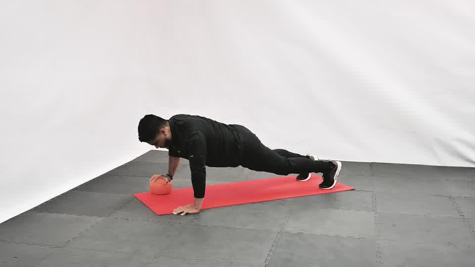 Medicine Ball One-Arm Push-Up Demonstration