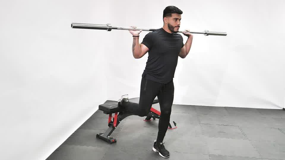 Barbell Single-Leg Squat Demonstration
