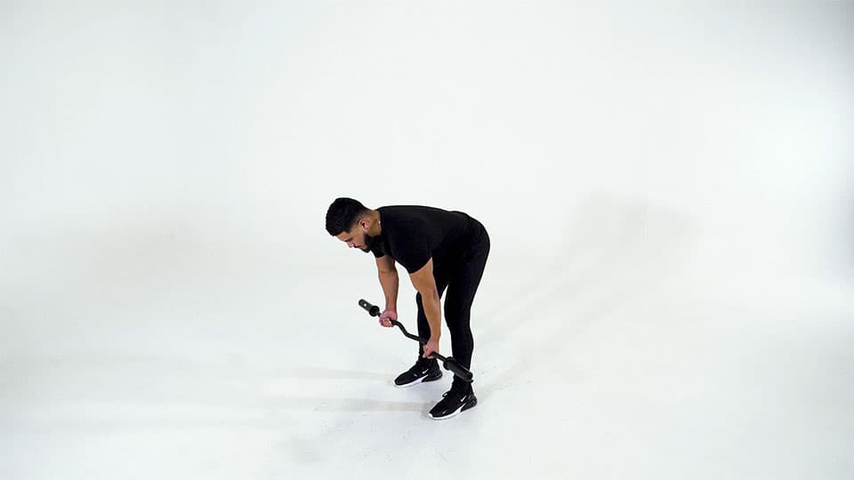 EZ Bar Bent-Over Row (Reverse Grip) view 1