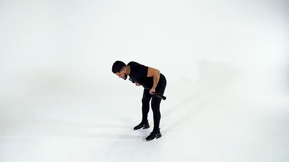 EZ Bar Bent-Over Row (Reverse Grip) view 3