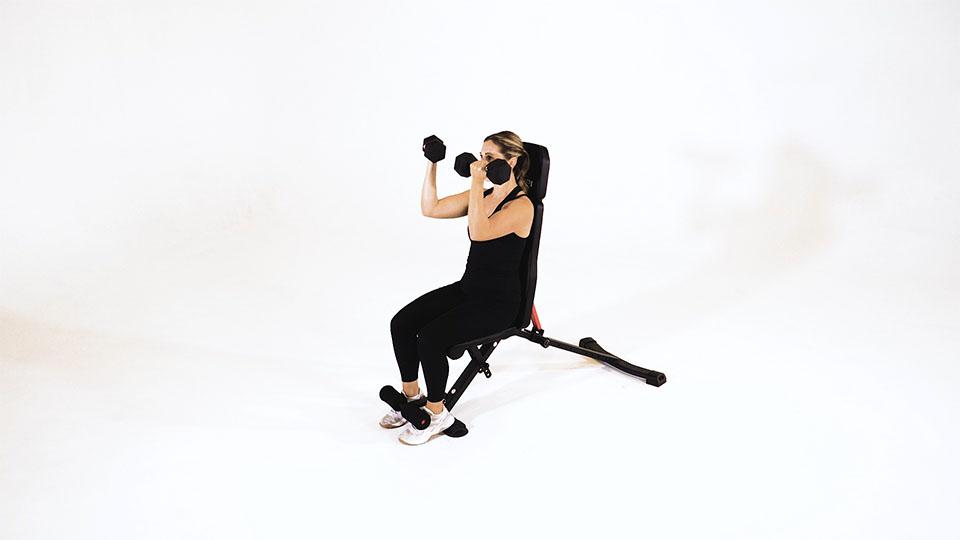 Dumbbell Seated Alternating Arnold Press Demonstration