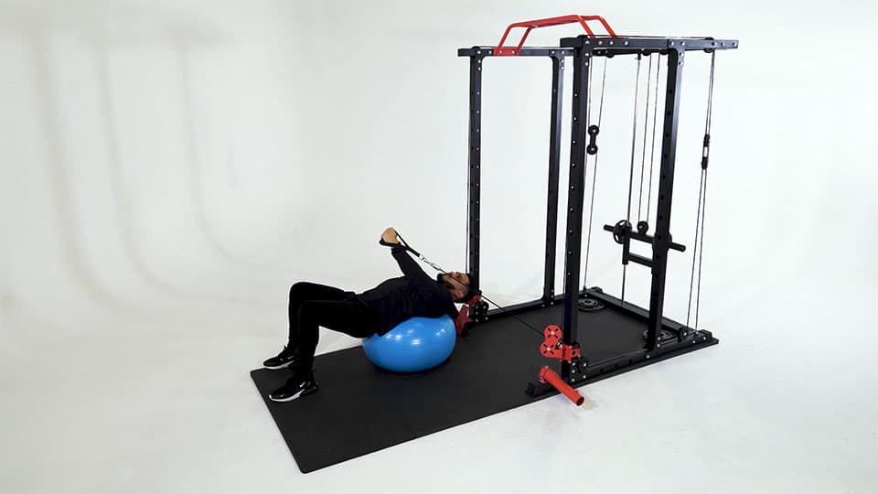 Cable One-Arm Fly (Stability Ball) view 3
