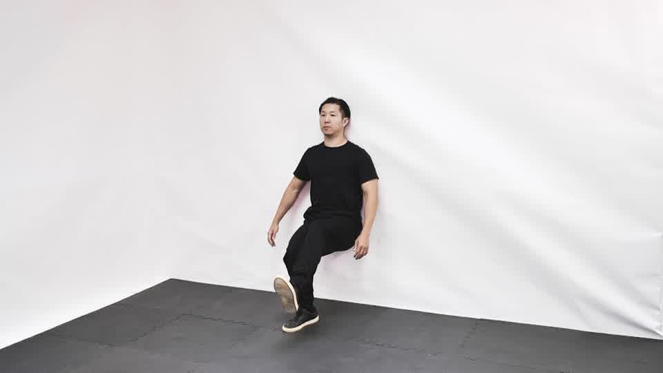 Single-Leg Wall Squat view 3