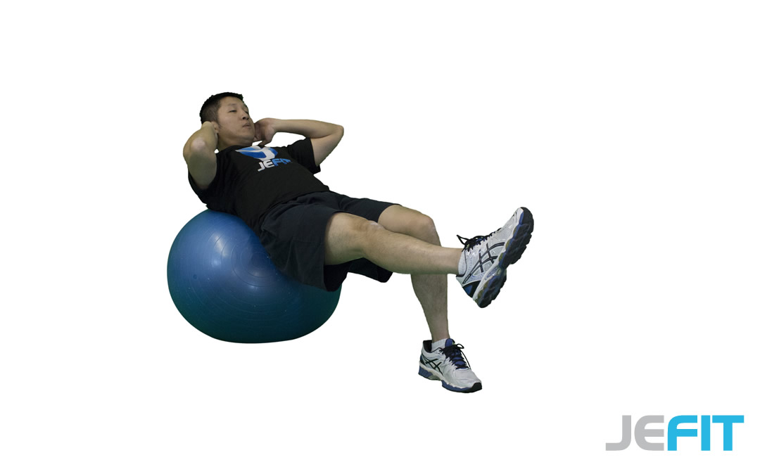 Stability Ball Single-Leg Crunch