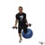 Dumbbell Bicep Curl on Exercise Ball with Leg Raised exercise demonstration