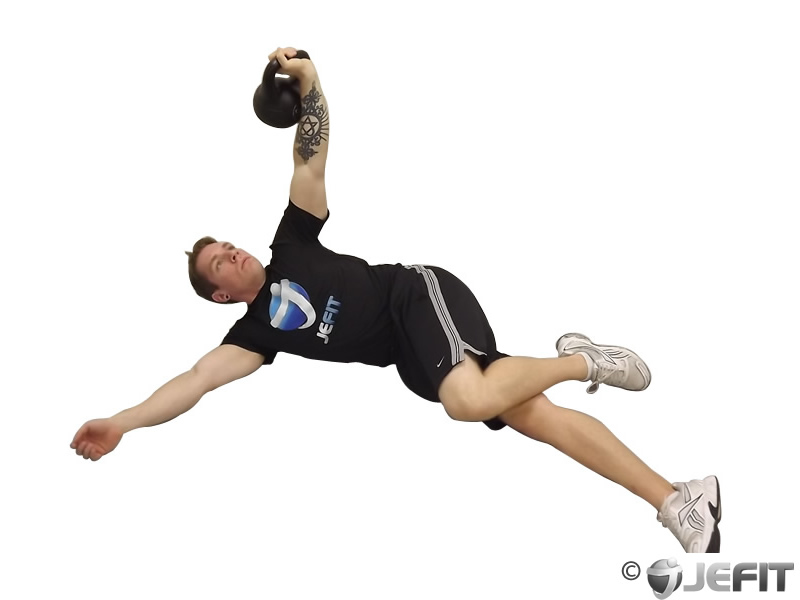 Kettlebell Extended Range One Arm Floor Press Exercise