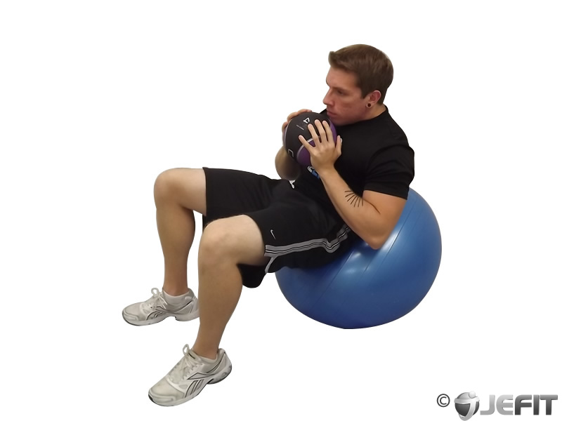 sitting on gym ball