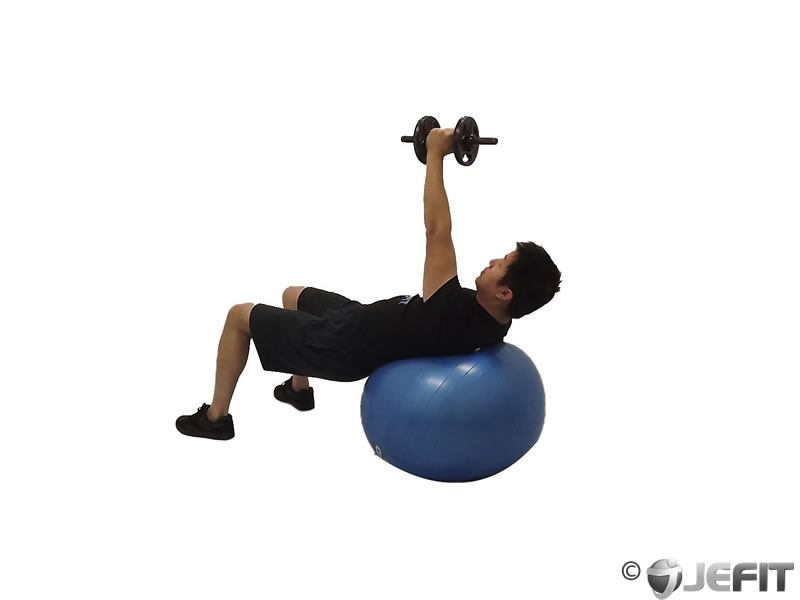 Dumbbell One Arm Chest Fly On Exercise Ball Exercise