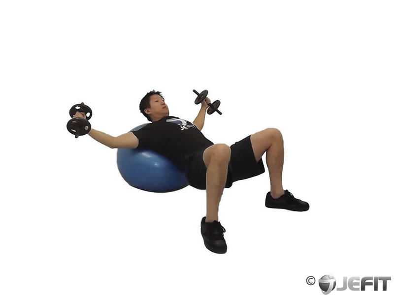 Dumbbell Incline Fly On Exercise Ball Exercise Database Jefit