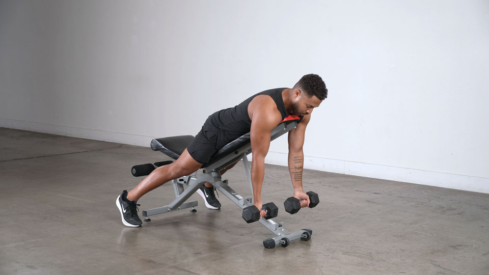 Dumbbell Incline Spider Curl exercise