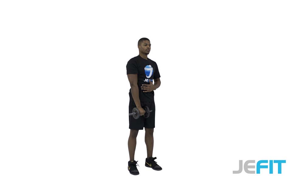Dumbbell One-Arm Front Raise exercise