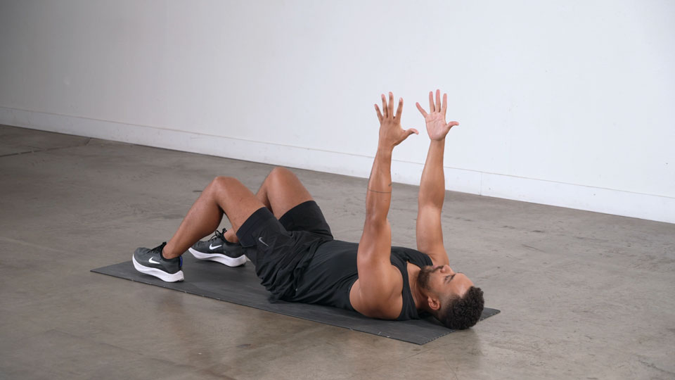 Crunch with Hands Overhead exercise