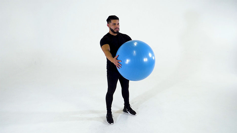 Stability Ball Trunk Rotation exercise