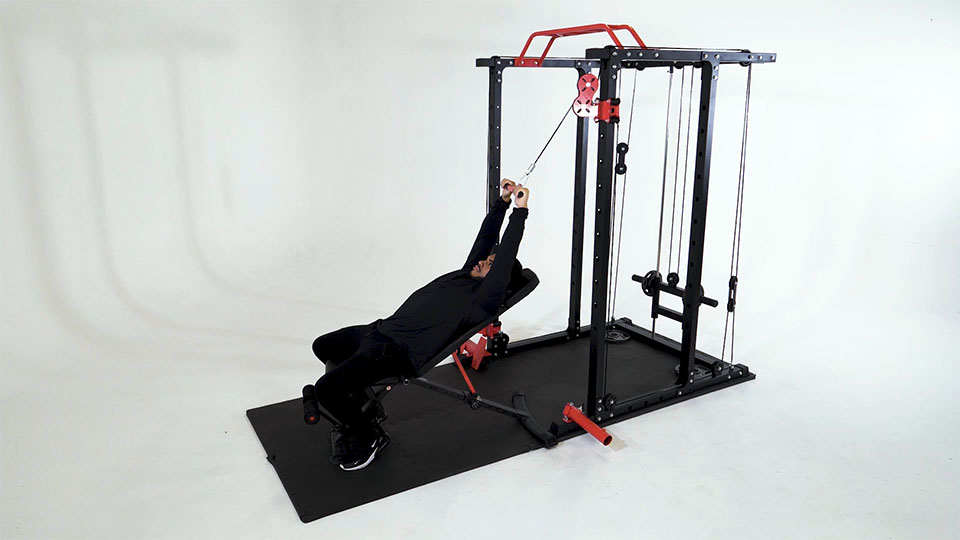 Cable Incline Pulldown (Supine) exercise