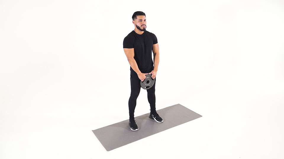 Weight Plate Front Raise exercise