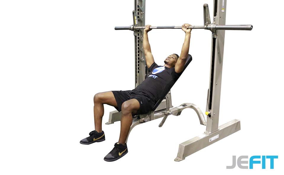Smith Machine Incline Shoulder Raise exercise