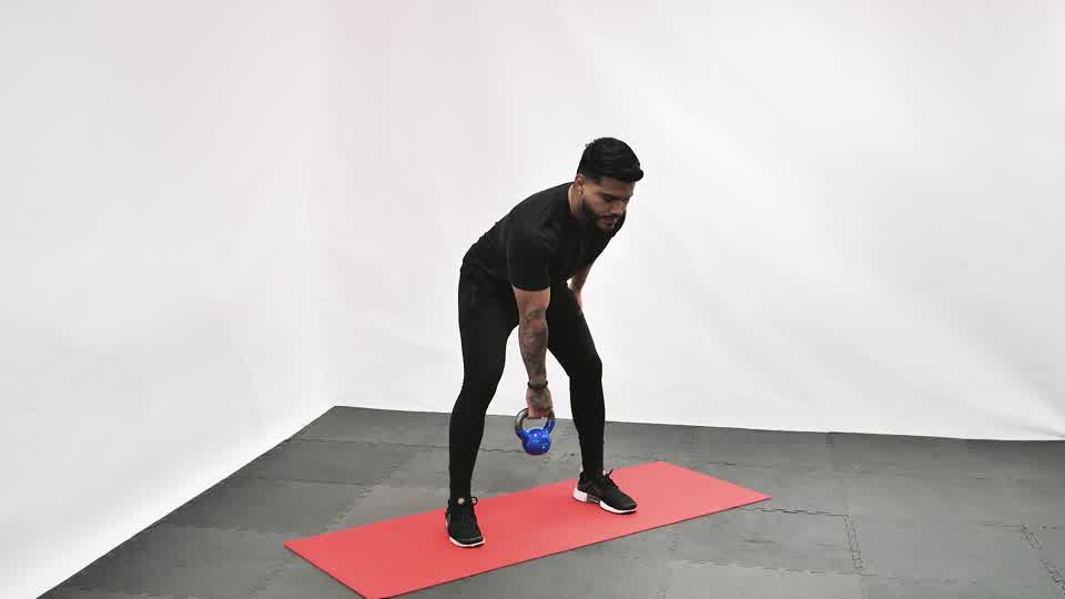 Kettlebell One-Arm Palm Clean exercise