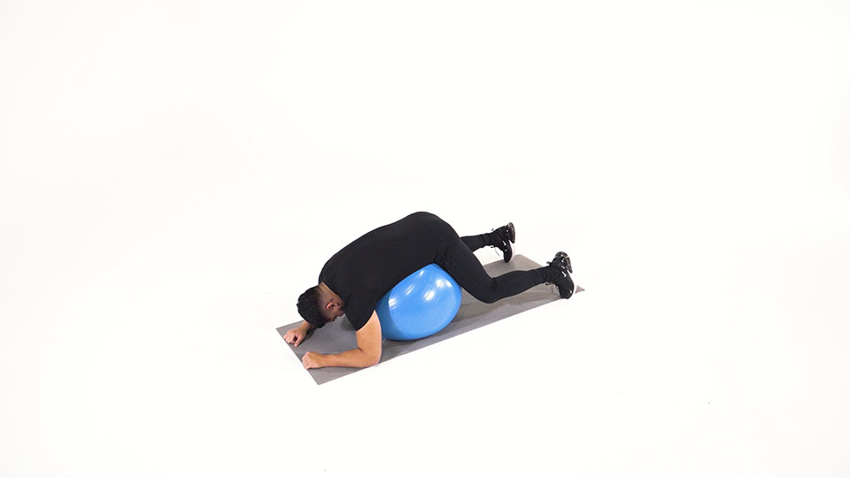 Stability Ball Back Stretch exercise