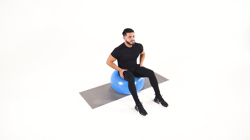 Stability Ball Side Stretch exercise