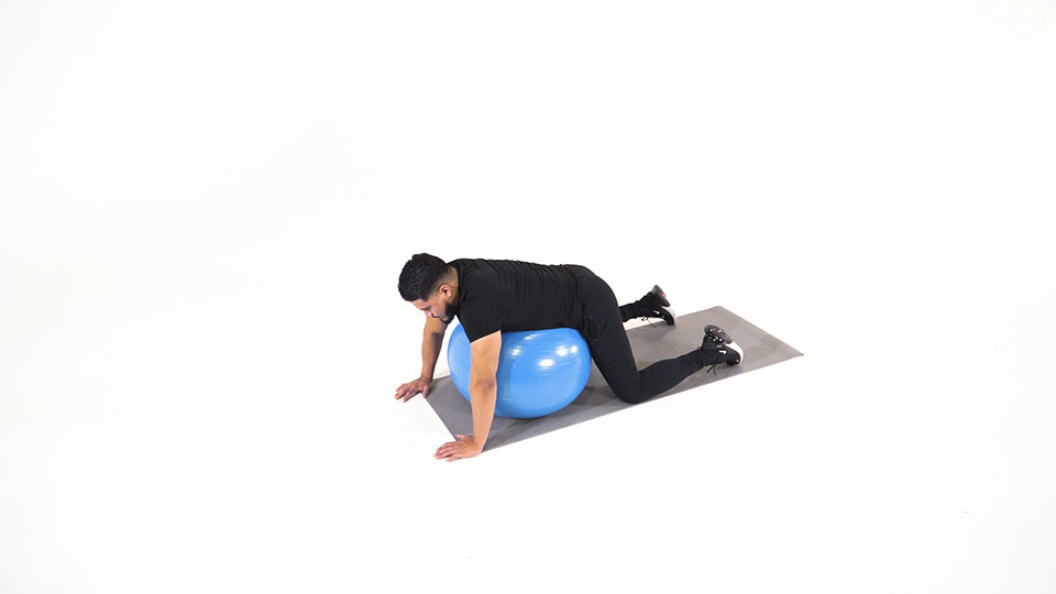 Stability Ball Low Back Stretch exercise
