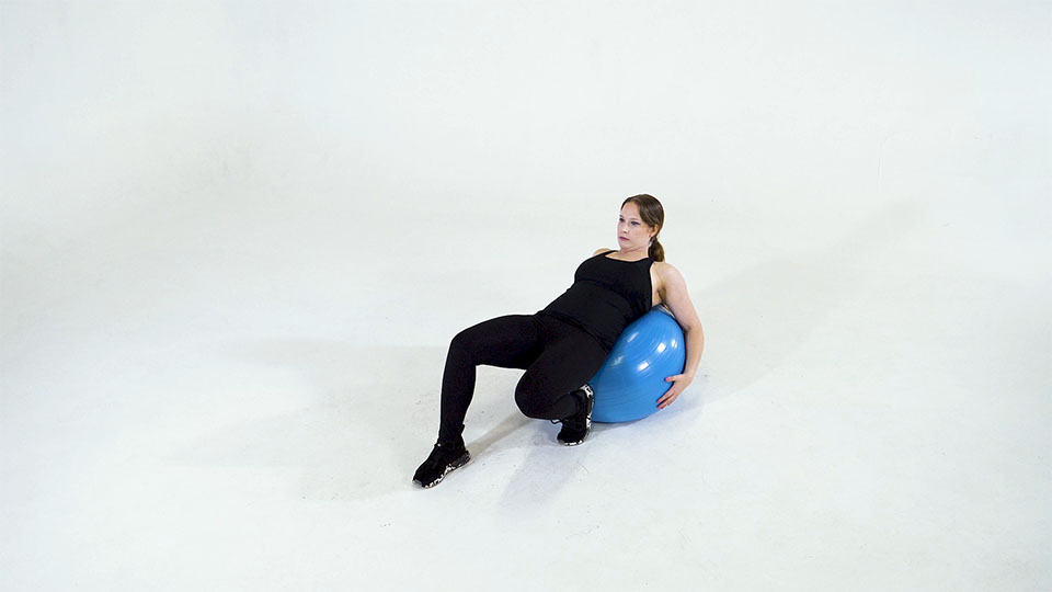 Stability Ball Quadricep Stretch exercise