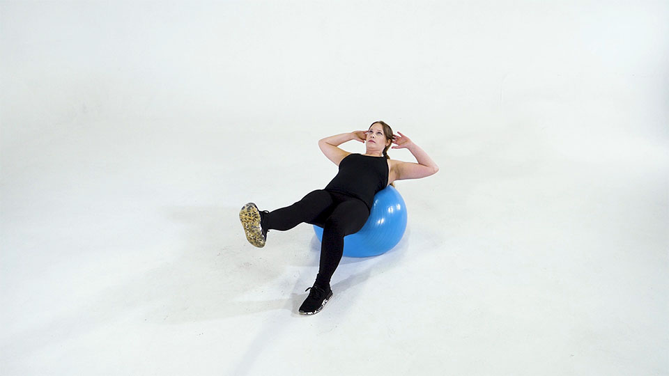 Stability Ball Single-Leg Crunch