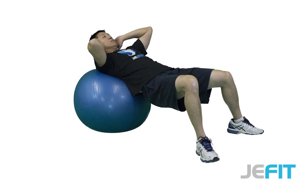 Stability Ball Side Crunch exercise