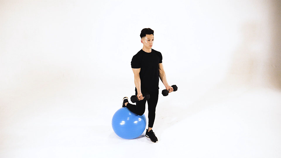 Dumbbell Alternating Bicep Curl (Stability Ball)