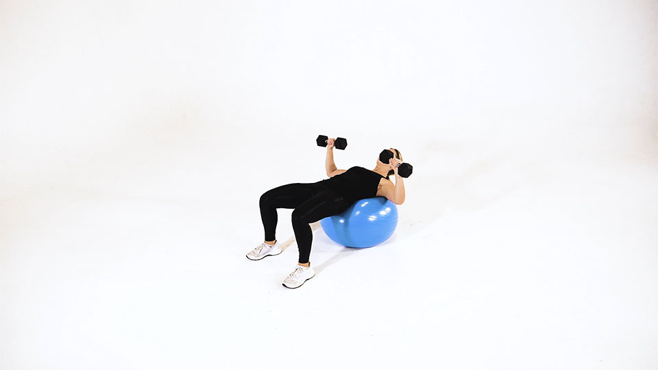 Dumbbell Press (Stability Ball) exercise