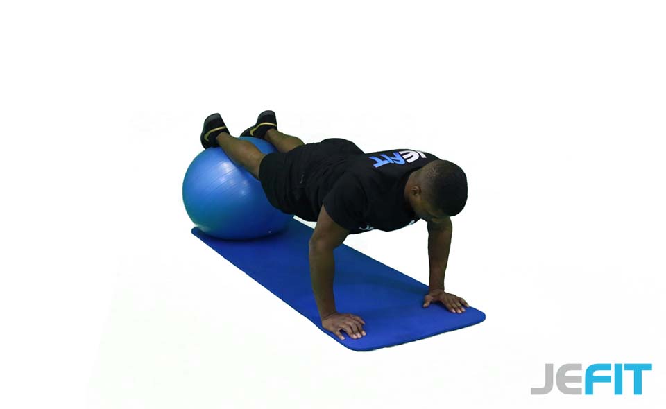 Stability Ball Jack Knife Push-Up exercise