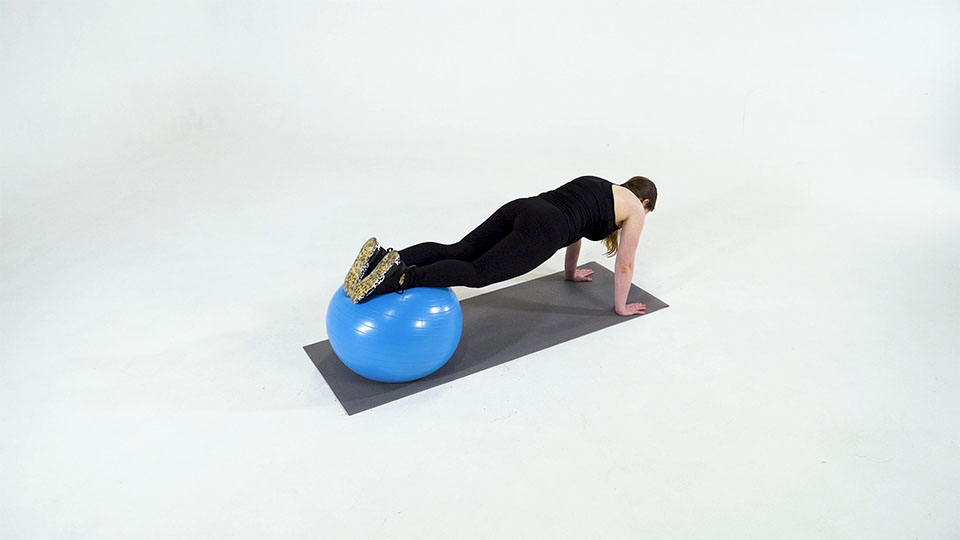 Stability Ball Single-Leg Hip Rotation exercise